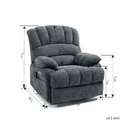 High Back Large Size Blue Chenille Power Lift Recliner Chair with Massage and Heat - My Lift Chair