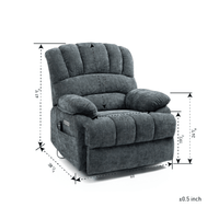 High Back Large Size Blue Chenille Power Lift Recliner Chair with Massage and Heat - My Lift Chair
