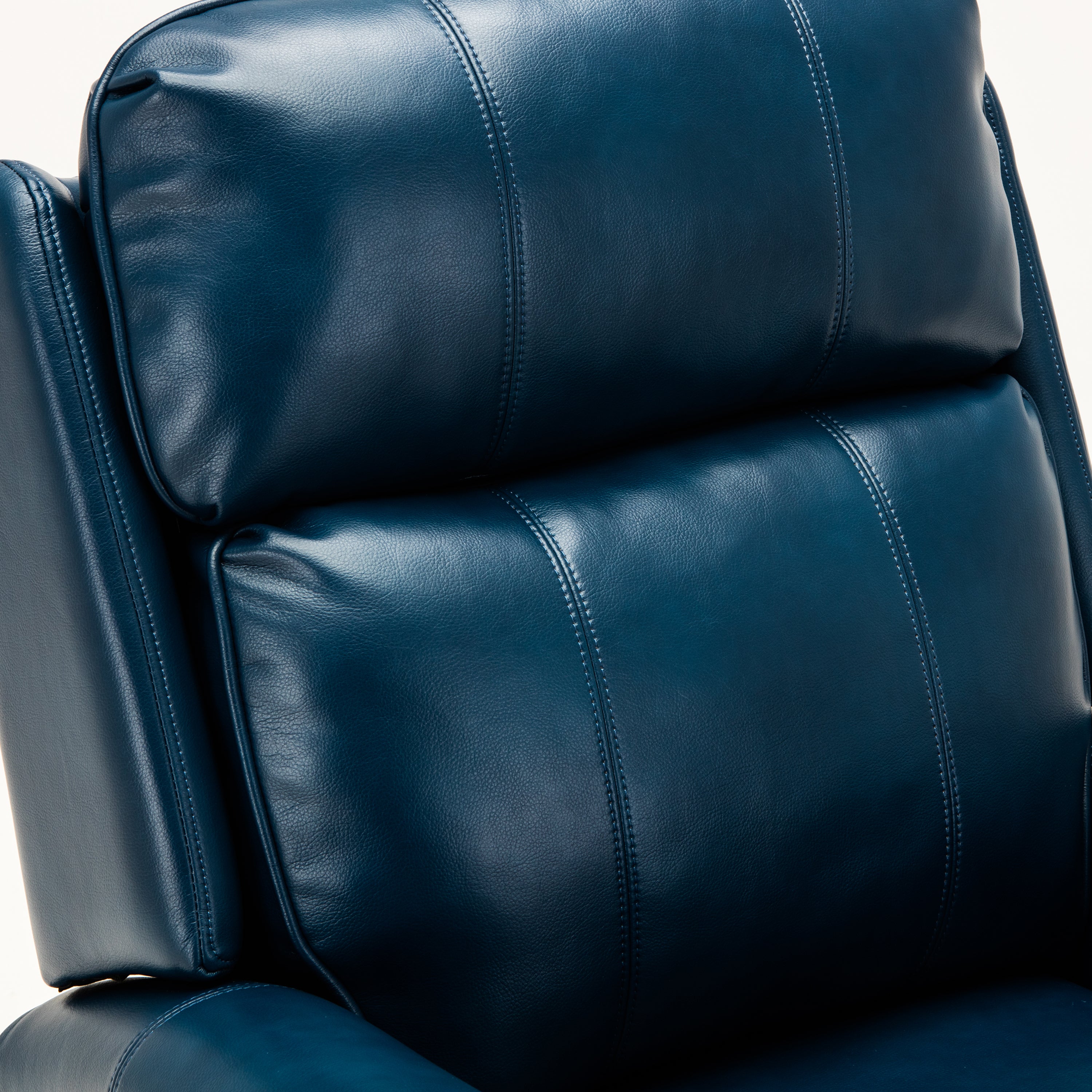 Landis Chair Navy Blue Lift Chair Recliner, seat back close up