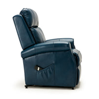 Landis Chair Navy Blue Lift Chair Recliner, side view