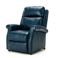 Landis Chair Navy Blue Lift Chair Recliner, seated, angle
