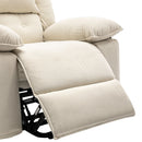 Beige Power Lift Chair with Adjustable Massage and Heat, close up of footrest