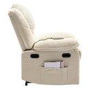Beige Power Lift Chair with Adjustable Massage and Heat, side view