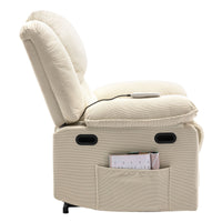 Beige Power Lift Chair with Adjustable Massage and Heat, side view