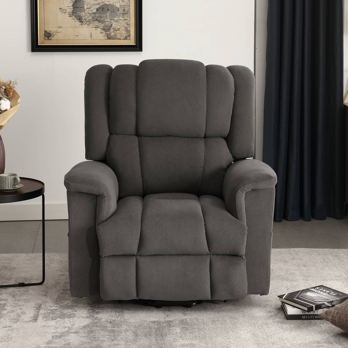 Infinite Position Power Lift Recliner with Heat and Massage, Dark Gray - My Lift Chair