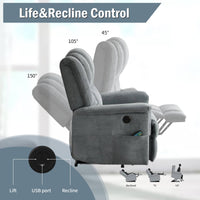 Infinite Position Power Lift Recliner with Heat and Massage, Gray - My Lift Chair