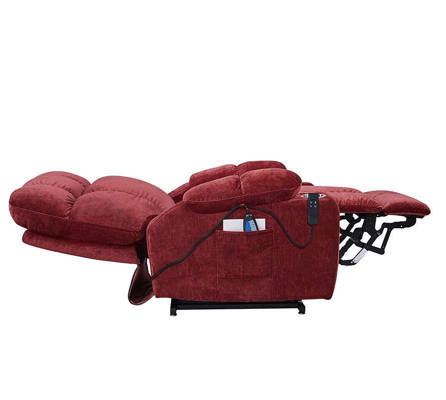 Infinite Position Sleep and Lift Recliner with Heat Massage, Red - My Lift Chair