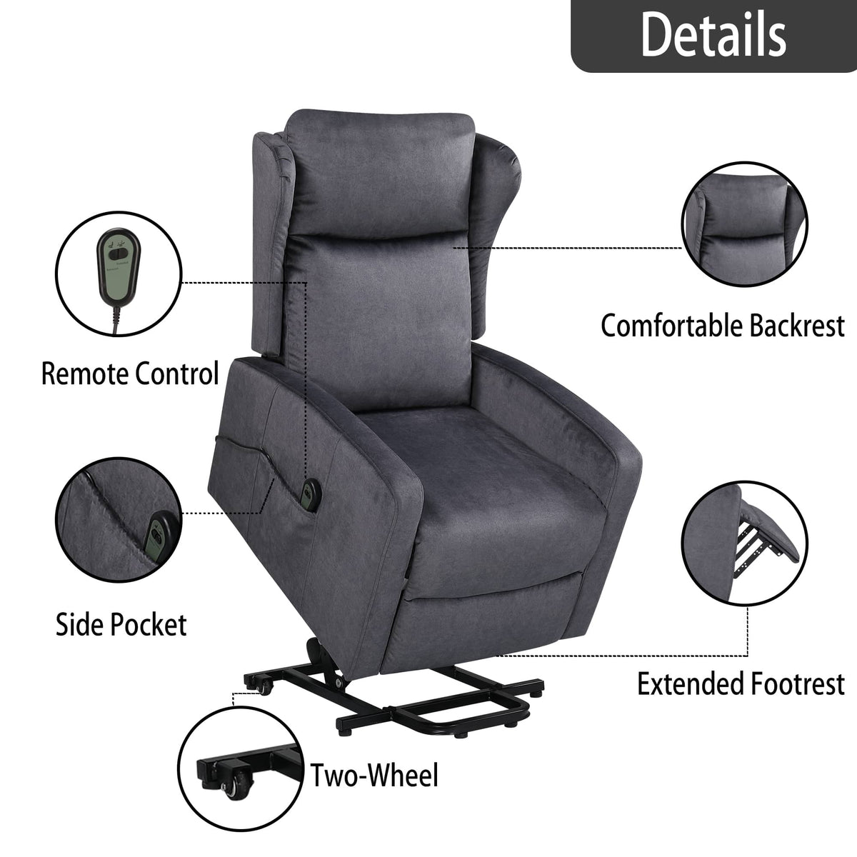 JST Power Lift Recliner Chair with Sturdy Lumbar Support - My Lift Chair