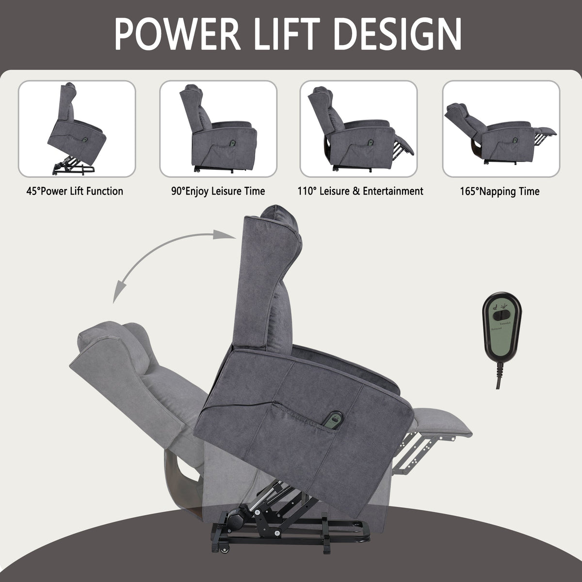 JST Power Lift Recliner Chair with Sturdy Lumbar Support - My Lift Chair
