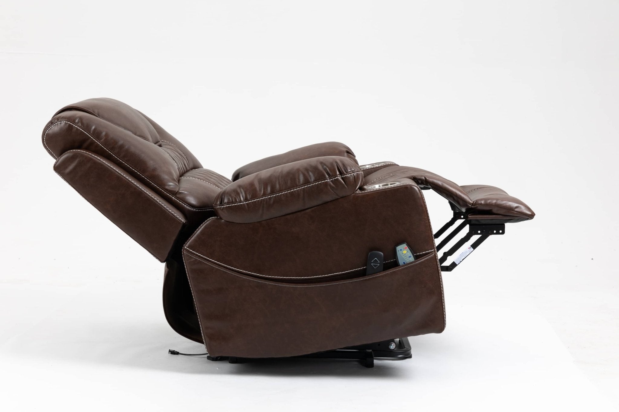 Leather Power Lift Recliner Chair with Massage and Lay Flat Capacity - My Lift Chair
