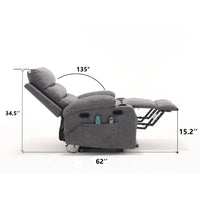 Overstuffed Large Power Lift Recliner with Massage and Heat, Gray - My Lift Chair