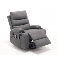 Overstuffed Large Power Lift Recliner with Massage and Heat, Gray - My Lift Chair