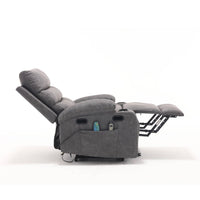 Overstuffed Large Power Lift Recliner with Massage and Heat, Gray - My Lift Chair