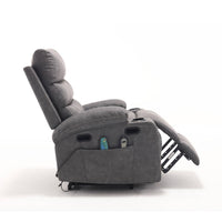 Overstuffed Large Power Lift Recliner with Massage and Heat, Gray - My Lift Chair