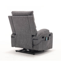 Overstuffed Large Power Lift Recliner with Massage and Heat, Gray - My Lift Chair