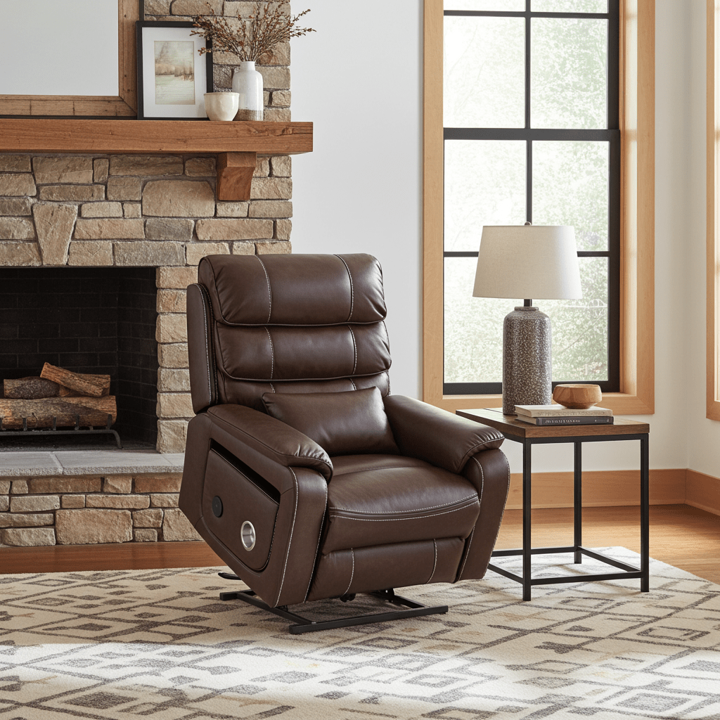 Tall Lounge lift chair Brown (180 degree lying flat) - My Lift Chair