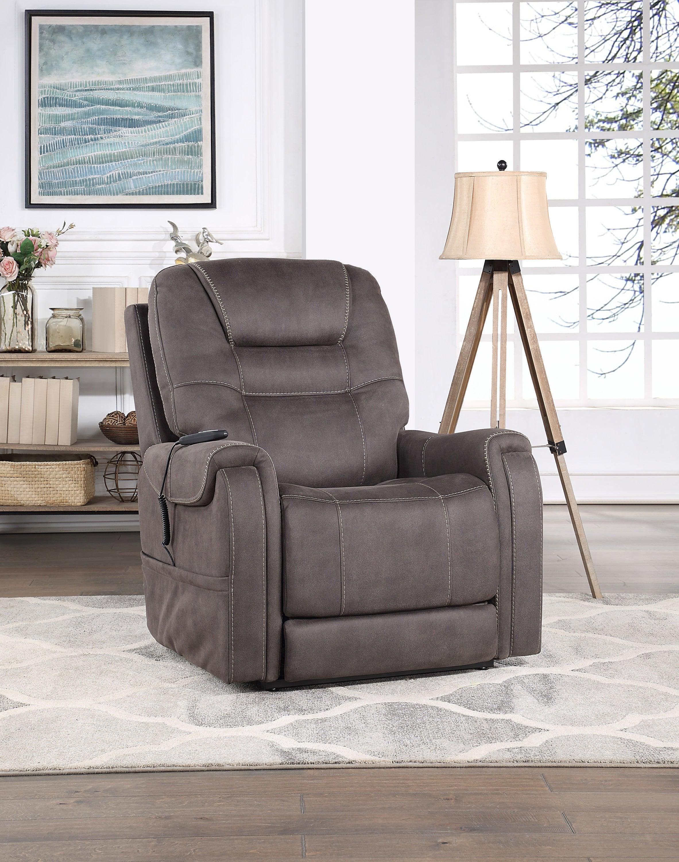 Power Lift Recliner Chair with Zoned Heat and Adjustable Headrest, seated angle in room