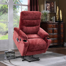 Electric Power Lift Recliner with Massage and Heat, Red