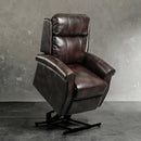 Brown Electric Power Lift Recliner Chair with Massage and Heat, lifted
