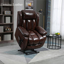 Brown Leather Power Lift Chair lifted