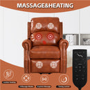 Caramel lift chair recliner with massage and heat