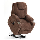Brown Chenille Power Lift Recliner Chair, with Vibration Massage and Lumbar Heat - My Lift Chair