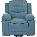 Massage and Heat Blue Power Lift Recliner, front view