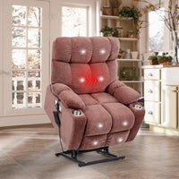 Infinite Position Sleep and Lift Recliner with Heat Massage, Rose