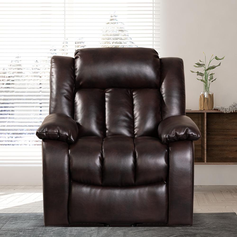 Red Brown Lift Chair Recliner with Massage and Heat