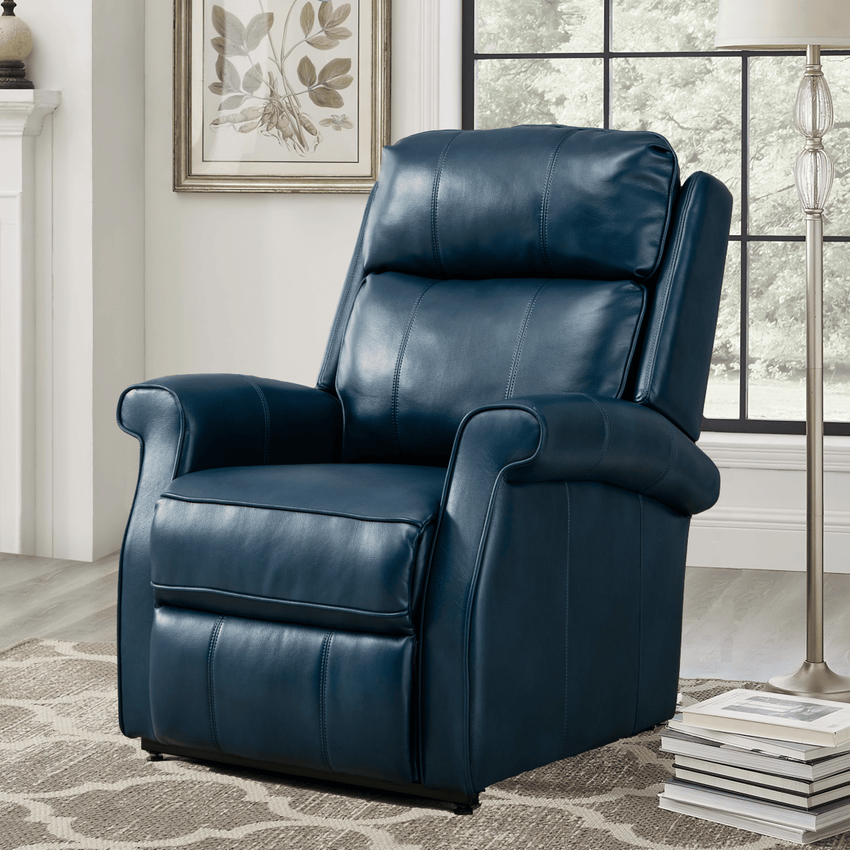 Landis Navy Blue Traditional Lift Chair